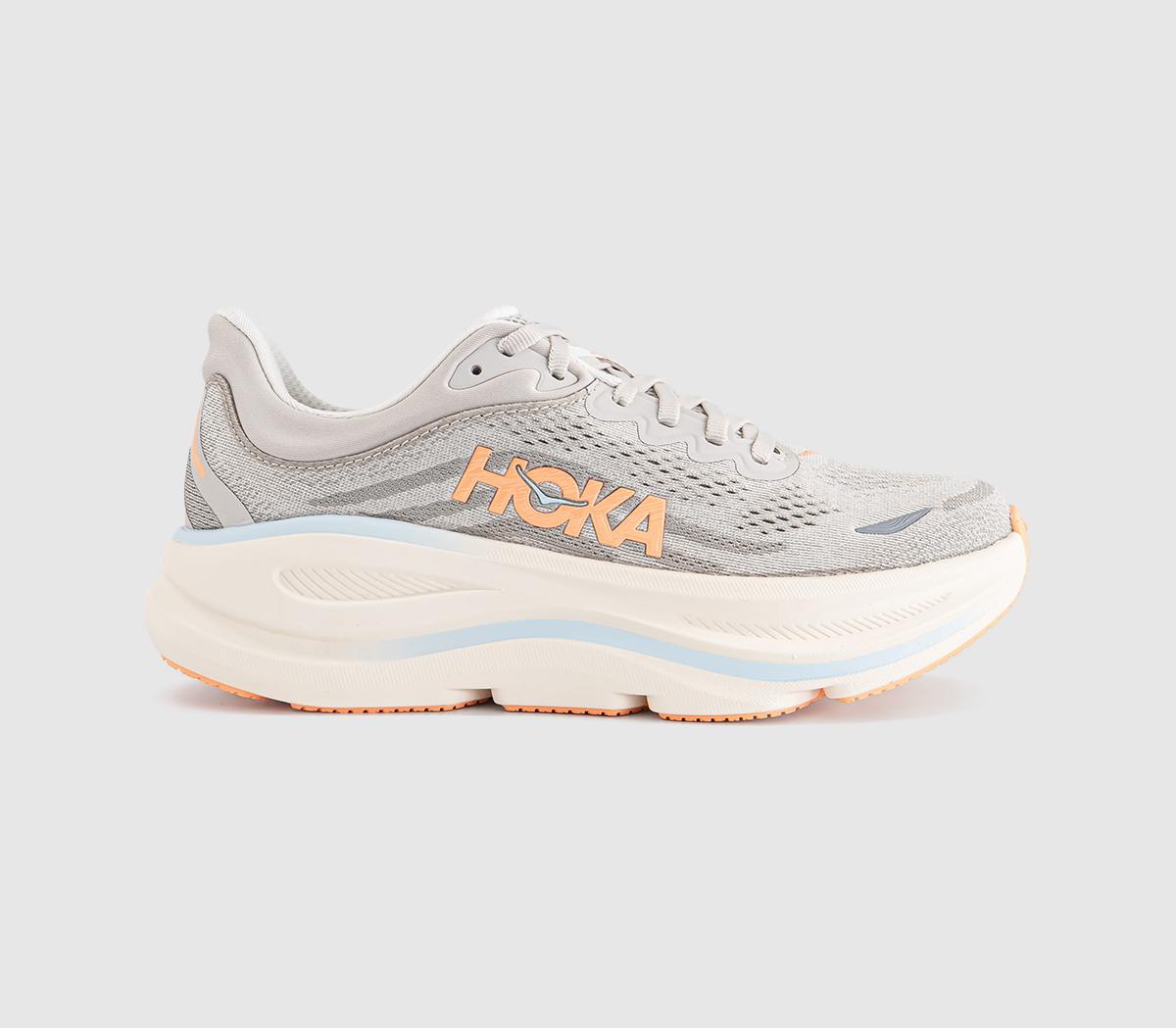 Hoka Womens Bondi 9 Trainers River Rock Grey Mineral Ore, 4
