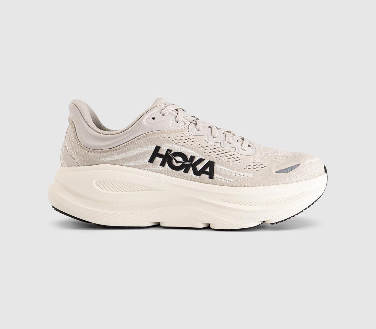 HOKA Mens Bondi 9 Trainers River Rock Grey Alabaster, 10.5