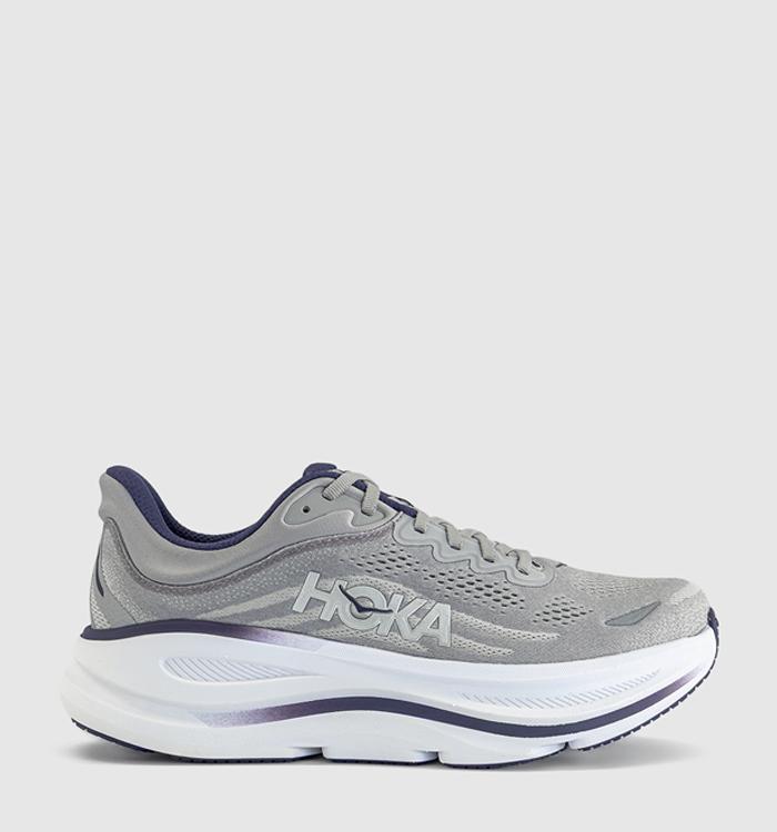 HOKA Bondi 9 Trainers Stellar Grey Squid Ink