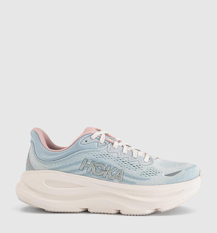 HOKA Bondi 9 Trainers Alabaster Mineral Blue