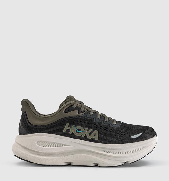HOKA Bondi 9 Trainers Black River Rock Grey