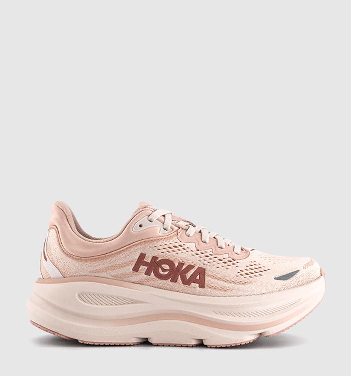 HOKA Bondi 9 Trainers Rose Latte Rose Cream F