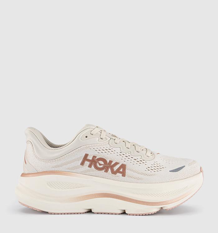 HOKA Bondi 9 Trainers Oat Milk Rose Gold F