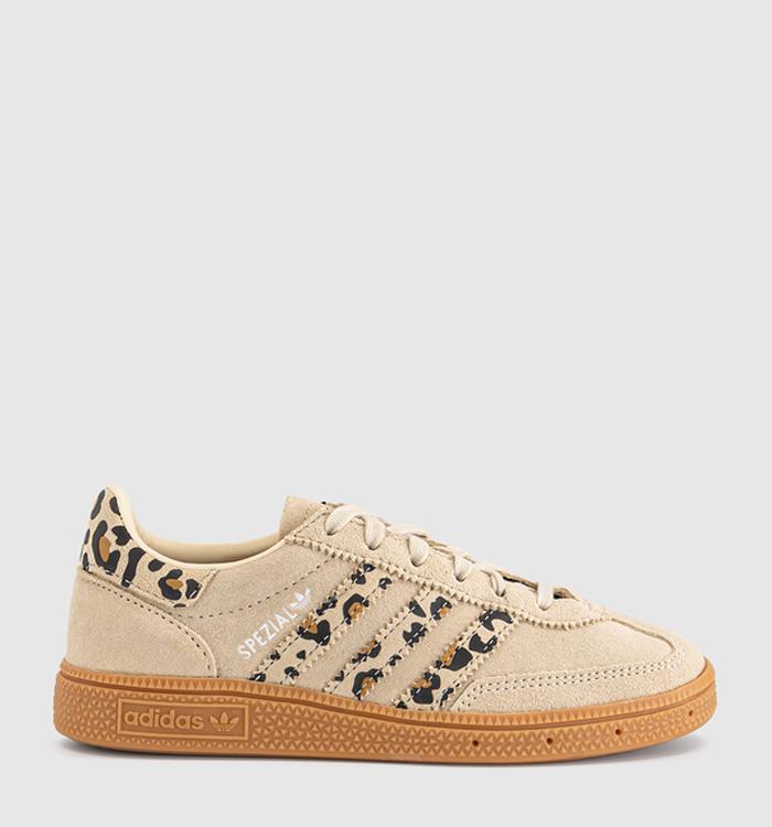 adidas Handball Spezial Youth Trainers Sand Strata White Mesa Leopard