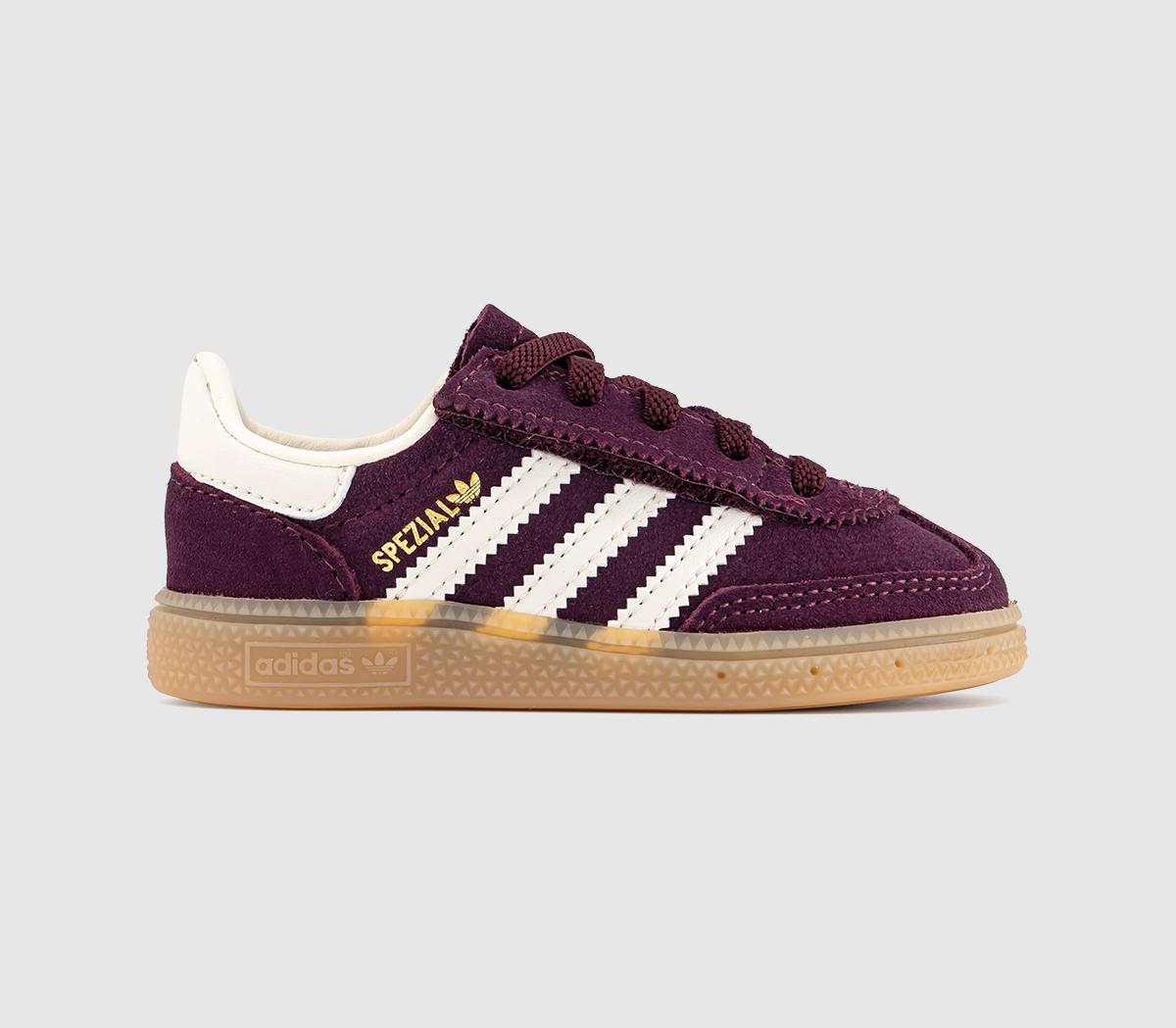 Adidas Handball Spezial  Trainers Maroon Cream White Gold  Brown in Kids  Size 5, Office Shoes