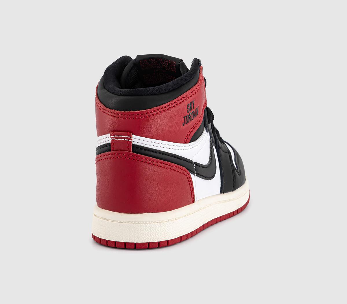 JordanAir Jordan 1 Retro PS TrainersBlack Black University Red White