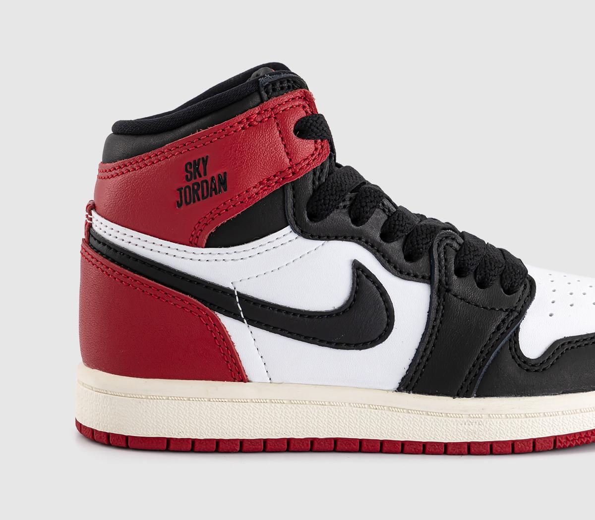 JordanAir Jordan 1 Retro PS TrainersBlack Black University Red White