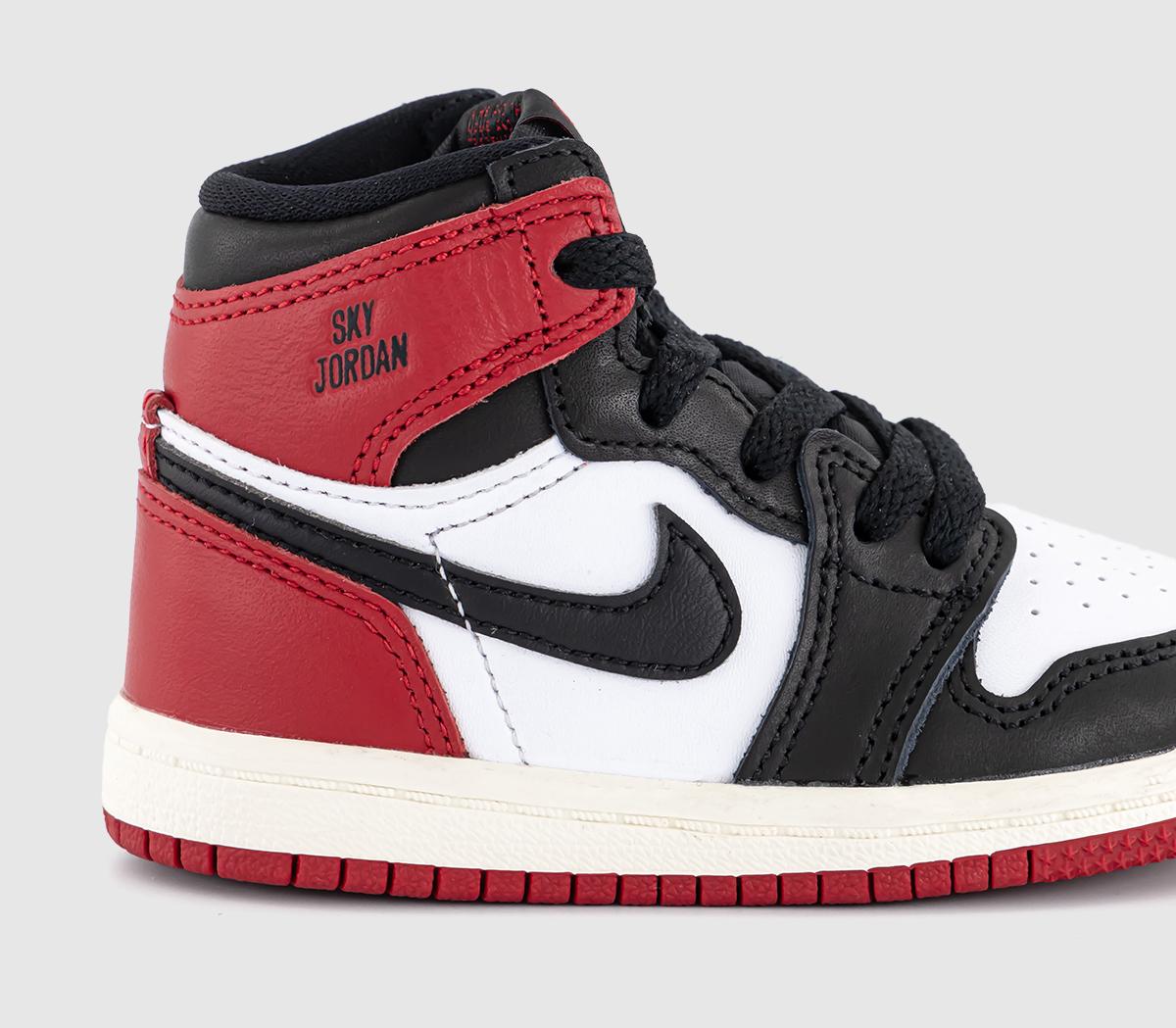 black and red air jordan ones