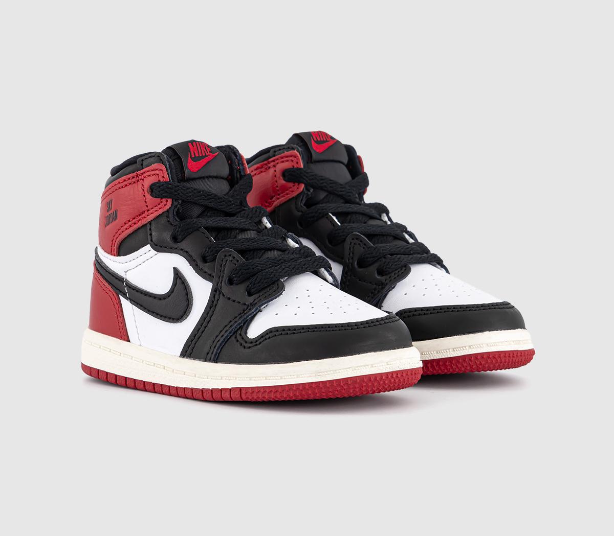 black and red jordans preschool