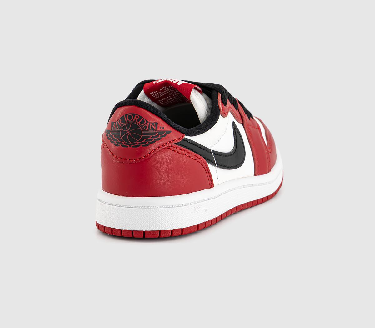 JordanAir Jordan 1 Low OG Preschool TrainersVarsity Red Black Summit White