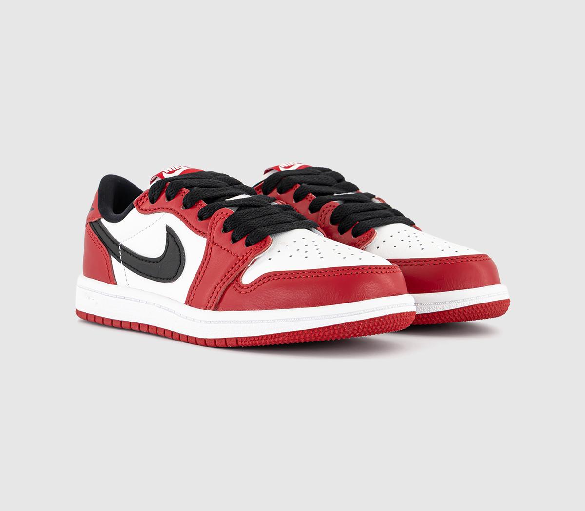 JordanAir Jordan 1 Low OG Preschool TrainersVarsity Red Black Summit White