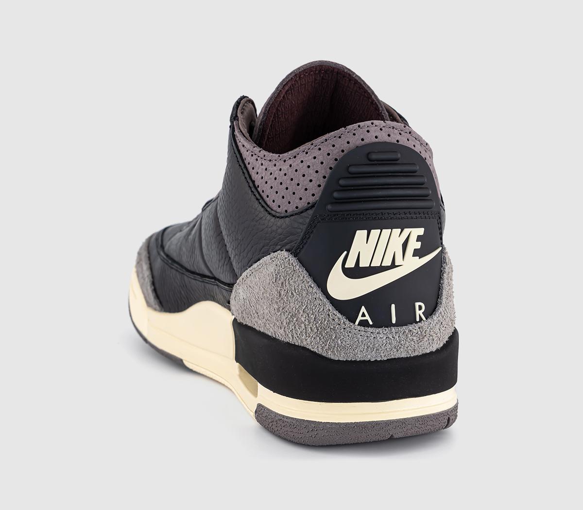 JordanAir Jordan 3 Retro OG SP TrainersA Ma Maniere Black Black Flat Pewter Violet Ore