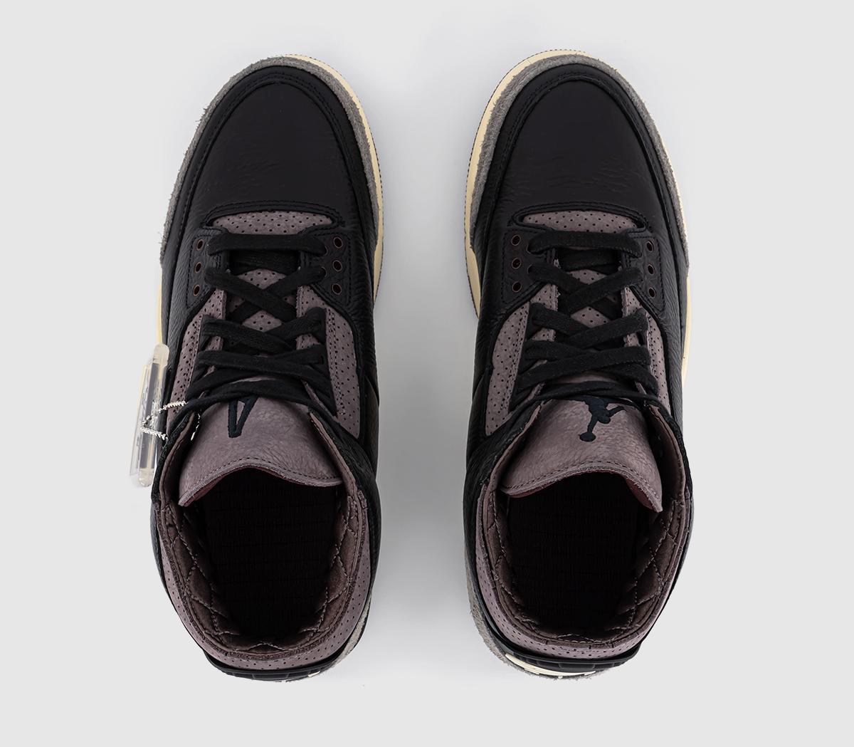 JordanAir Jordan 3 Retro OG SP TrainersA Ma Maniere Black Black Flat Pewter Violet Ore