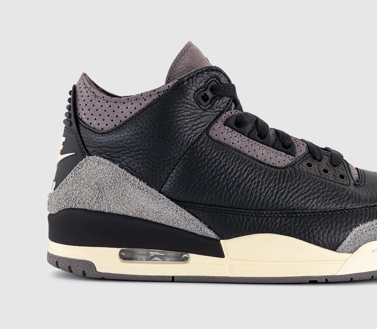 JordanAir Jordan 3 Retro OG SP TrainersA Ma Maniere Black Black Flat Pewter Violet Ore