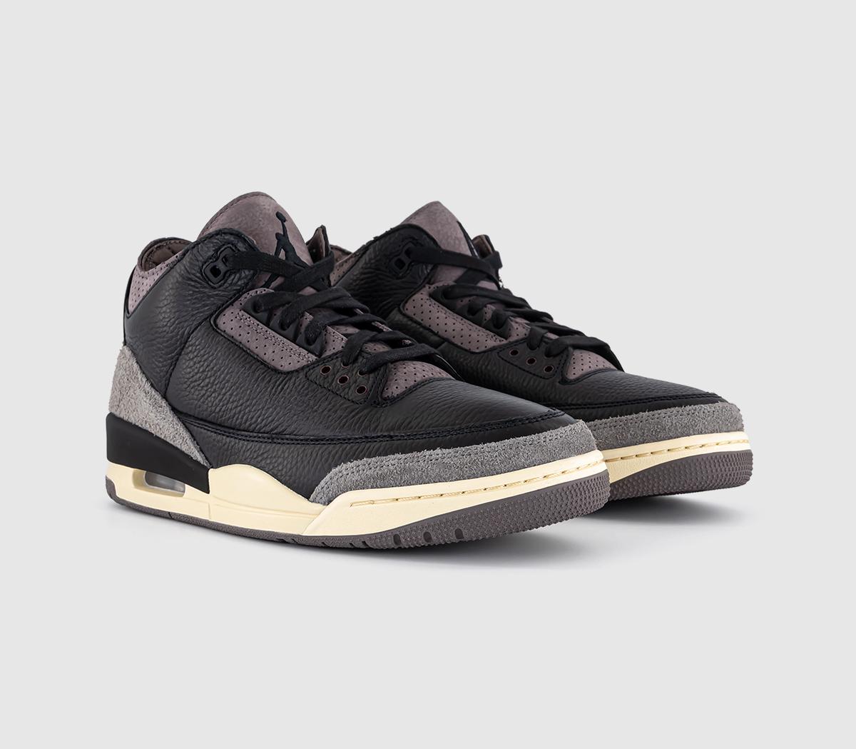 JordanAir Jordan 3 Retro OG SP TrainersA Ma Maniere Black Black Flat Pewter Violet Ore