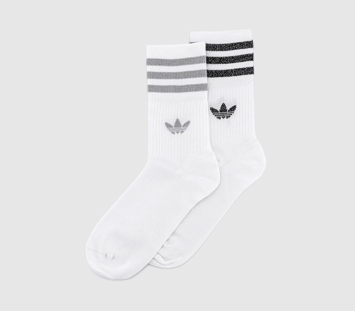 adidasGlitter Crew Socks adidasGlitter Crew SocksWhite Grey Two Black