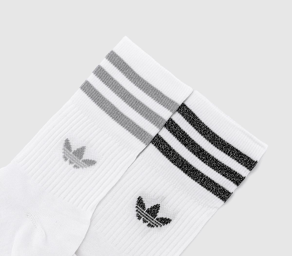 adidasGlitter Crew Socks adidasGlitter Crew SocksWhite Grey Two Black