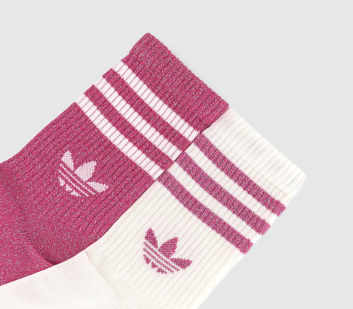 adidasGlitter Crew SocksPink White Glitter