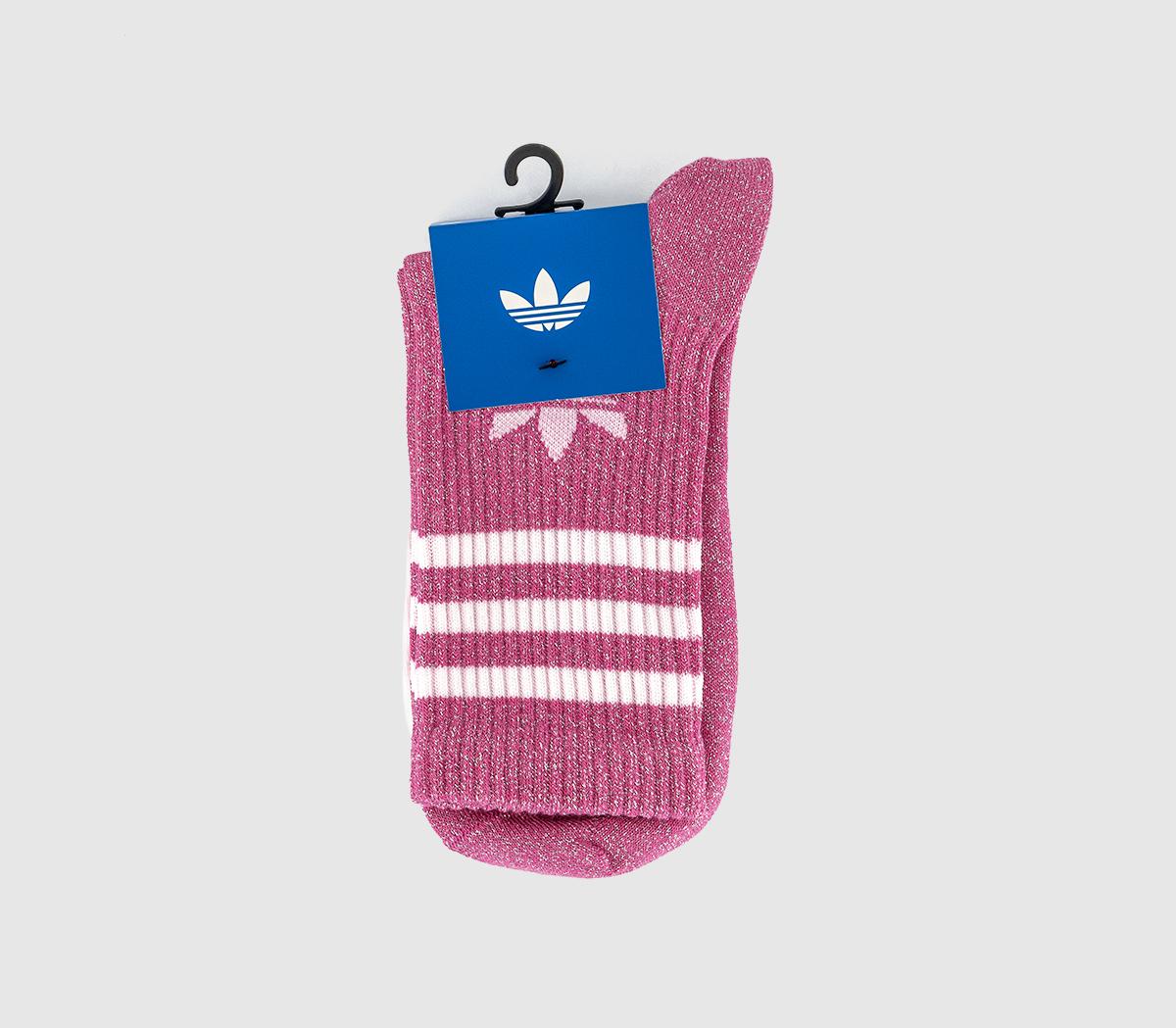 adidasGlitter Crew SocksPink White Glitter