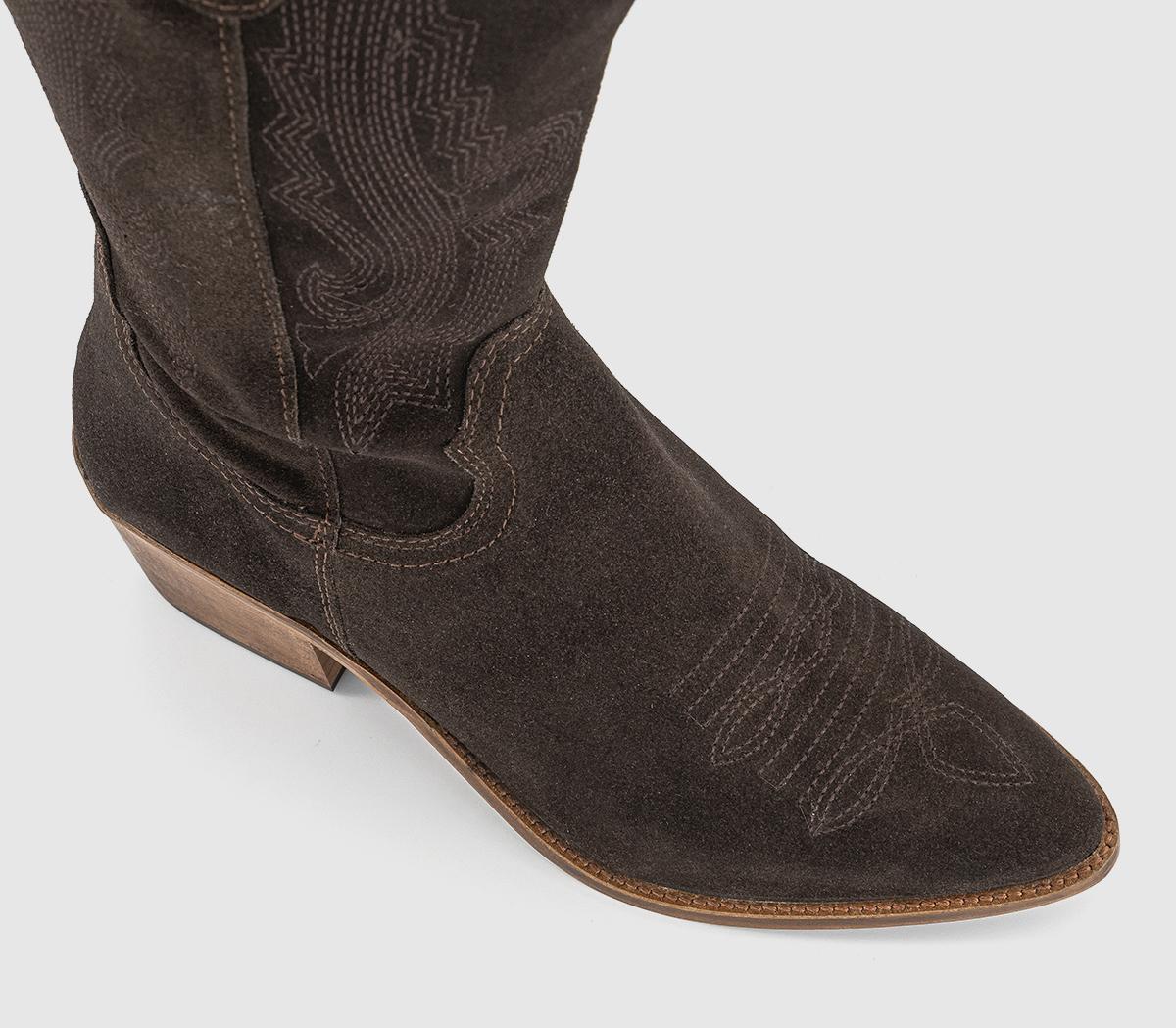 OFFICEKactus Cowboy Western BootsBrown Suede