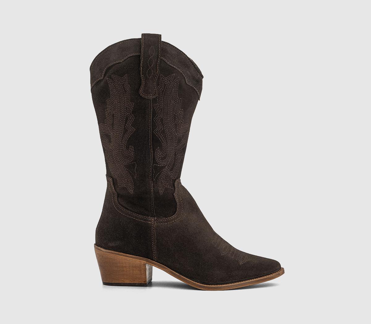 OFFICEKactus Cowboy Western BootsBrown Suede