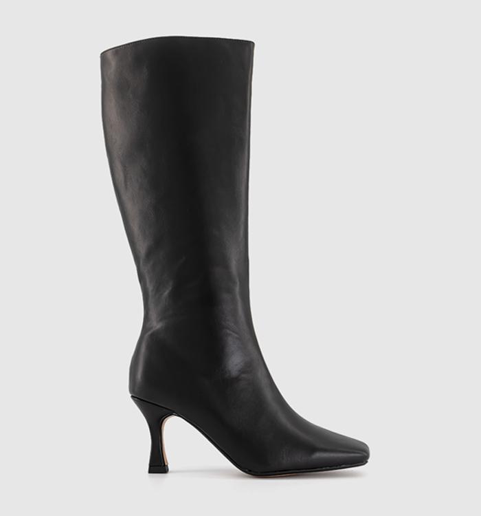 OFFICE Kylie Flare Heel Knee High Boots Black