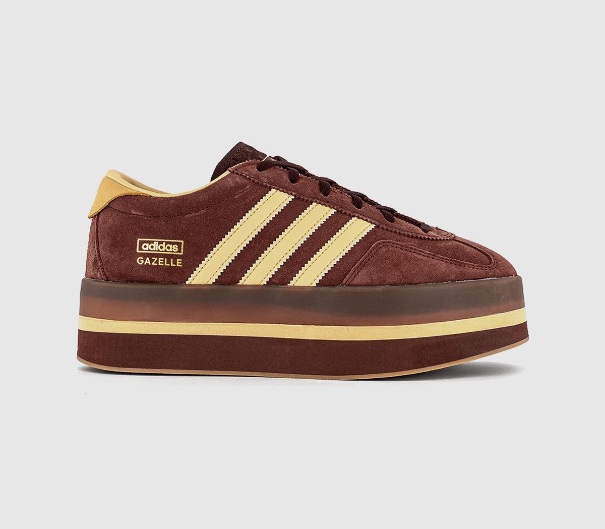 Adidas Gazelle Stack Trainers Fox Orange Tint Gum Brown in Women's Size 8, Office Shoes