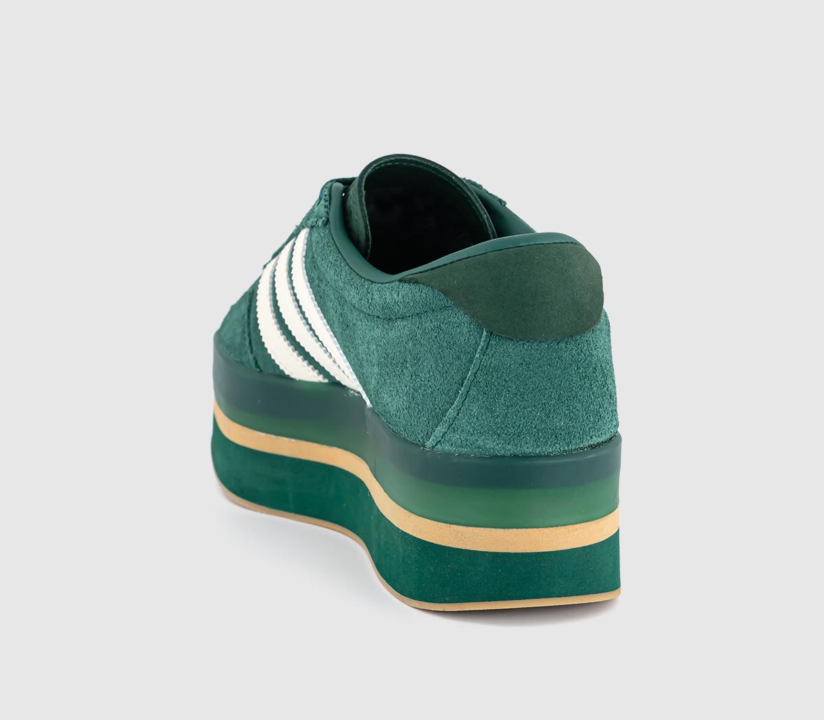 adidas Gazelle Stack Trainers adidas Gazelle Stack Trainers Collegiate Green Gum Cream White
