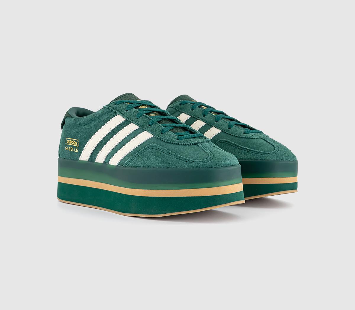 adidas Gazelle Stack Trainers adidas Gazelle Stack Trainers Collegiate Green Gum Cream White