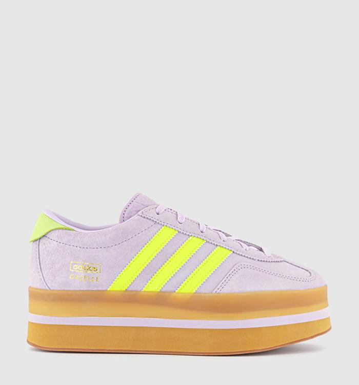 adidas Gazelle Stack Trainers Ice Lavender Solar Yellow Gum