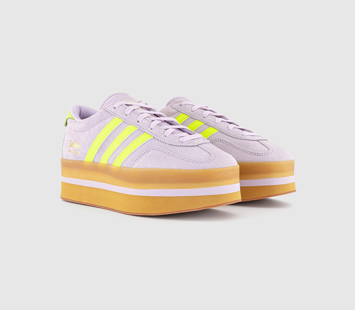 adidasGazelle Stack Trainers adidasGazelle Stack TrainersIce Lavender Solar Yellow Gum