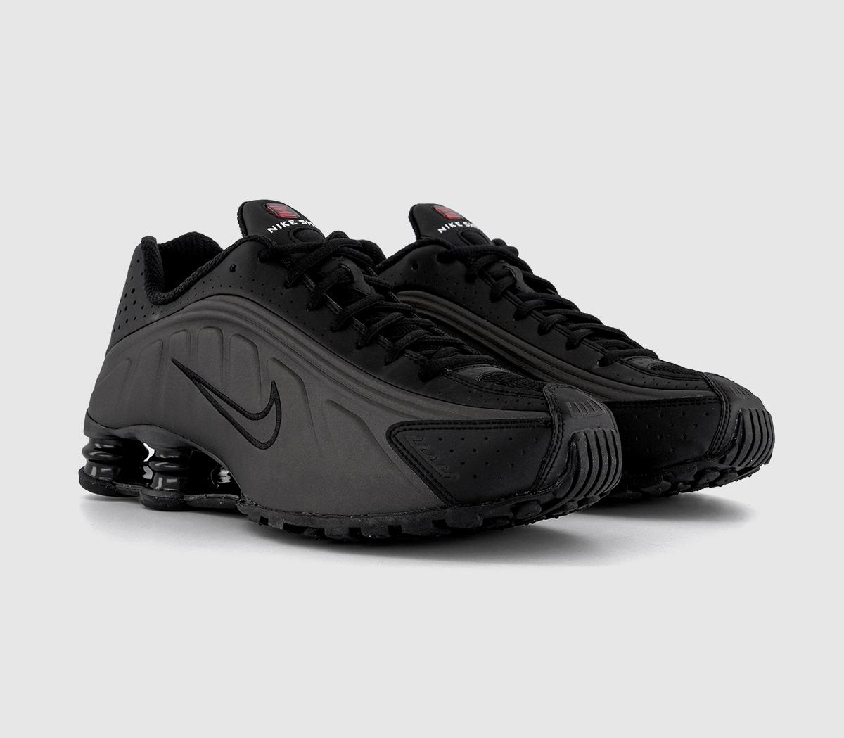 Nike Nike Shox R4 Trainers Nike Nike Shox R4 Trainers Black Black Black Bright Crimson