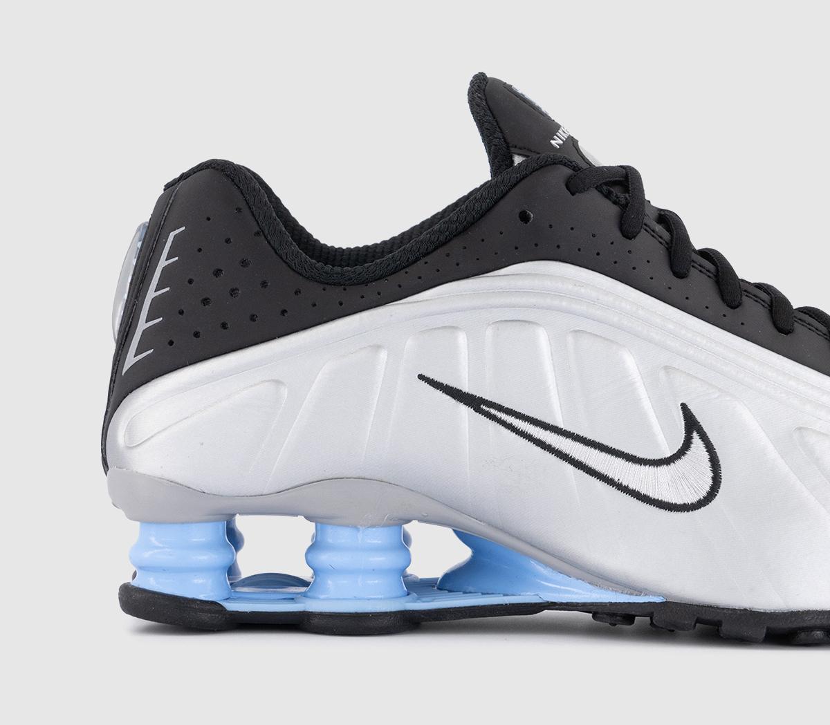 Nike Nike Shox R4 Trainers Nike Nike Shox R4 Trainers Metallic Silve Metallic Silver Black
