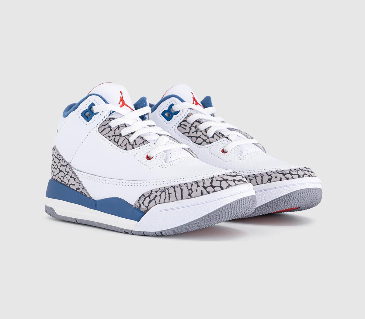 JordanAir Jordan 3 Retro Ps TrainersWhite Grey Blue