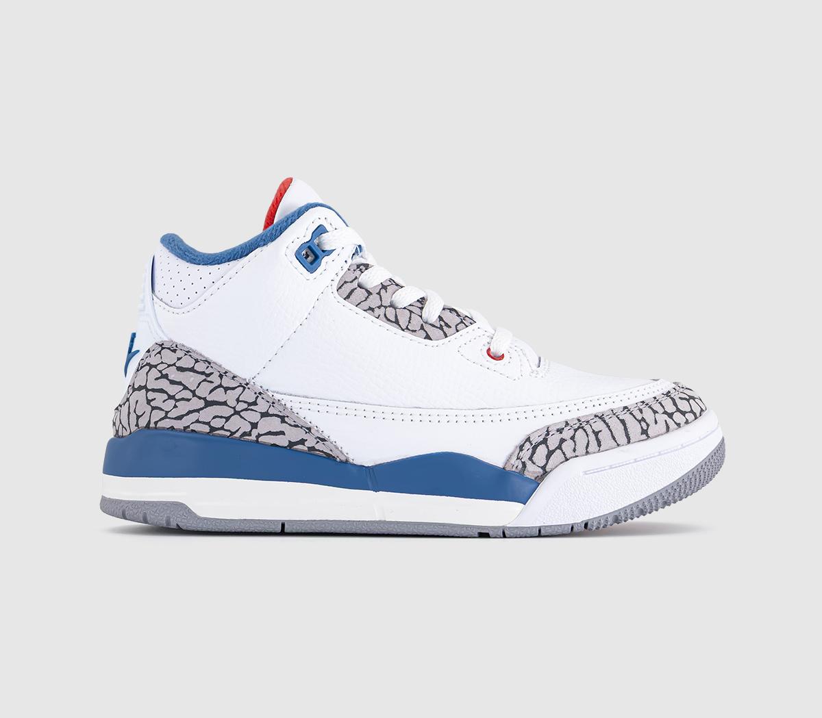 JordanAir Jordan 3 Retro Ps TrainersWhite Grey Blue