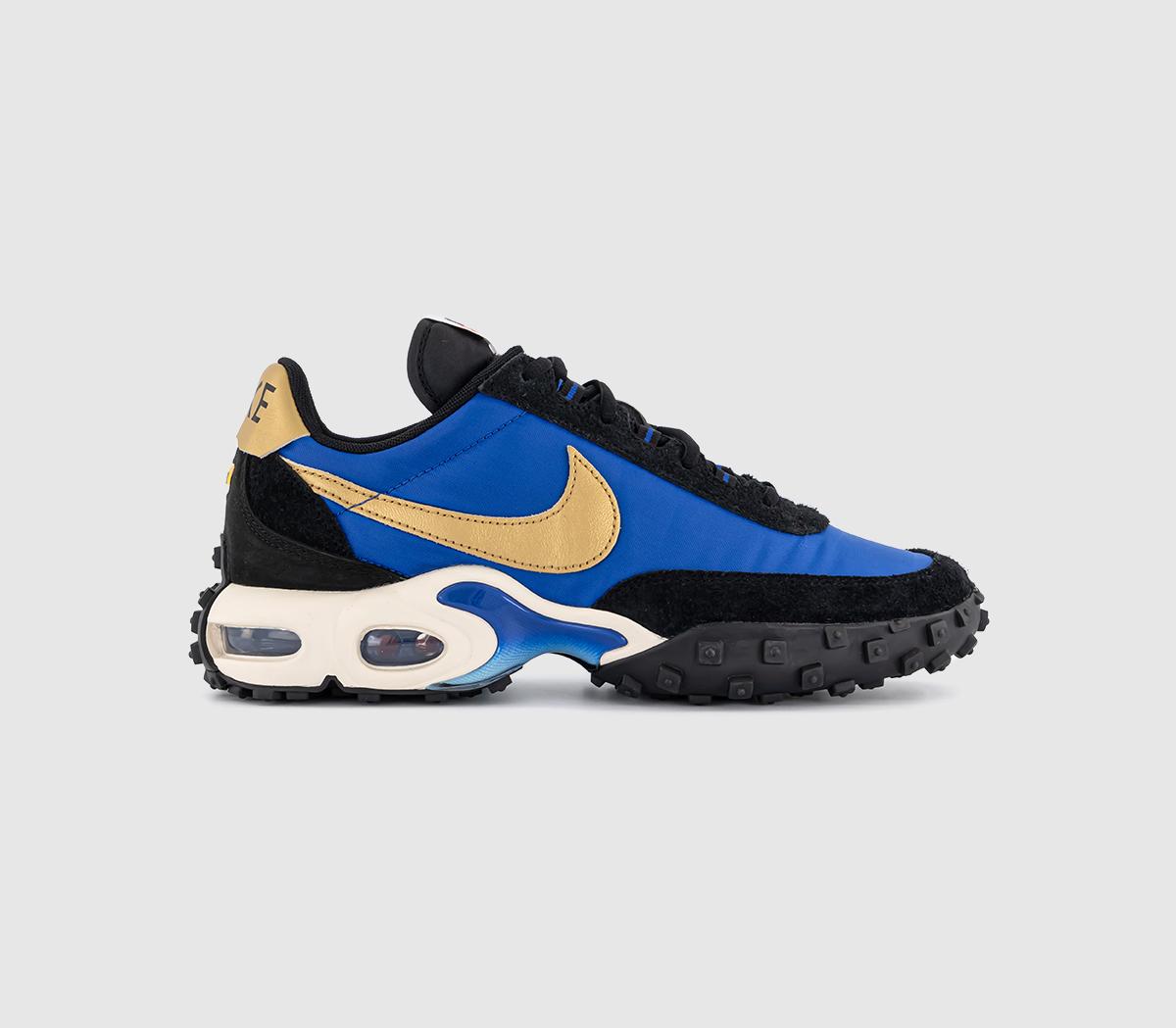 NikeAir Max Waffle TrainersHyper Blue Metallic Gold Black