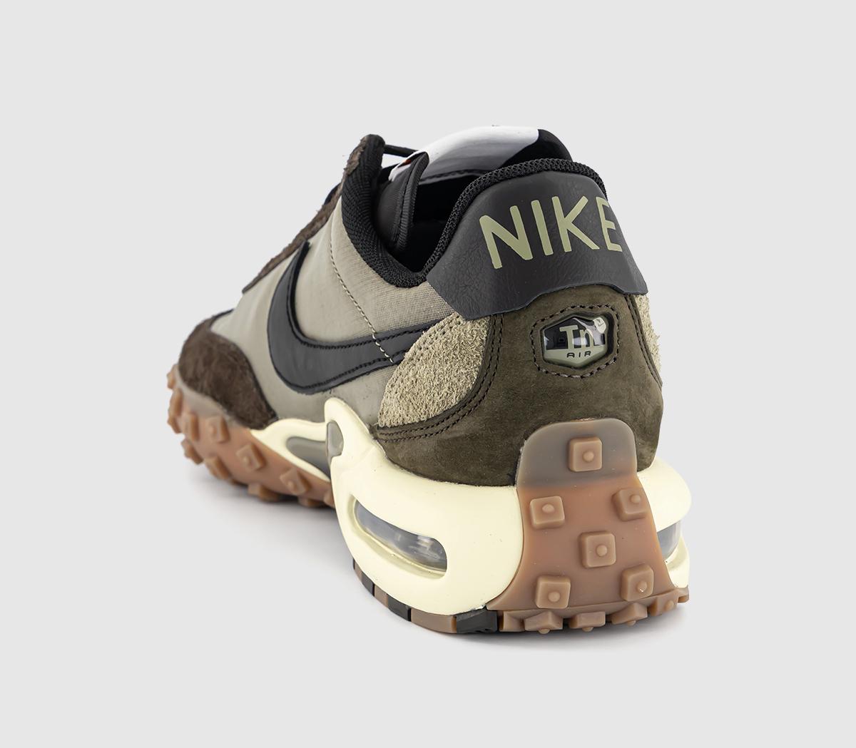Nike Air Max Waffle Trainers Matte Olive Black Gum Dark Brown