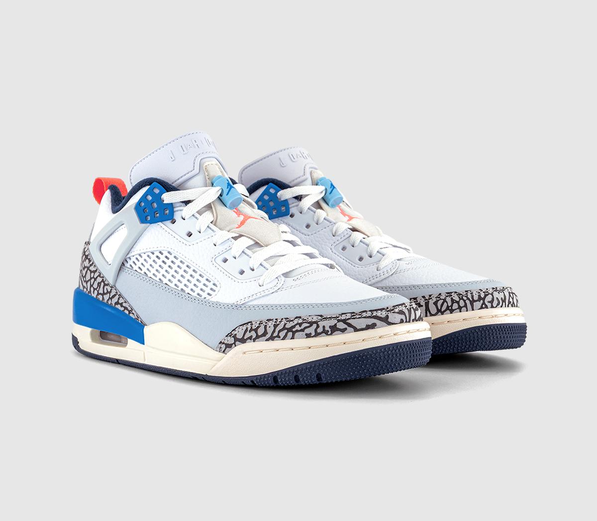 JordanJordan Spizike Low TrainersWhite Hot Lava Pure Platinum Blue Void Photo Blue