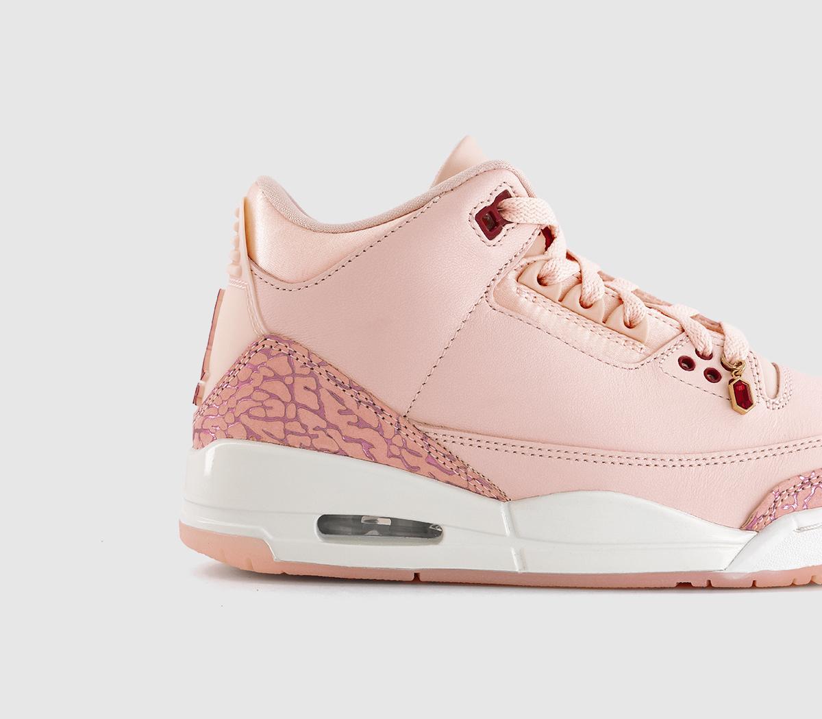 JordanWMNS Air Jordan 3 Retro VDay TrainersWashed Coral Gym Red Sail
