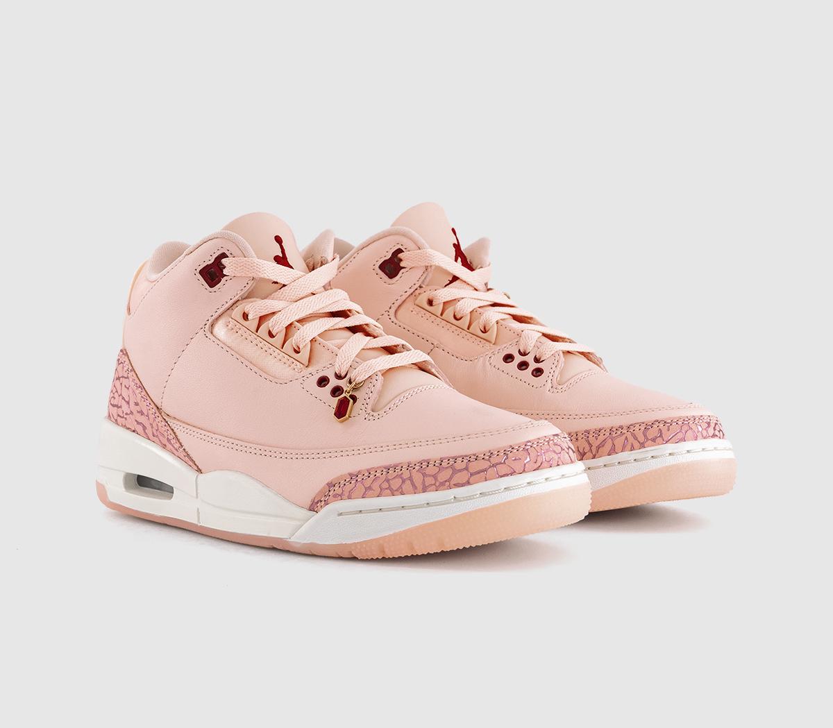 JordanWMNS Air Jordan 3 Retro VDay TrainersWashed Coral Gym Red Sail