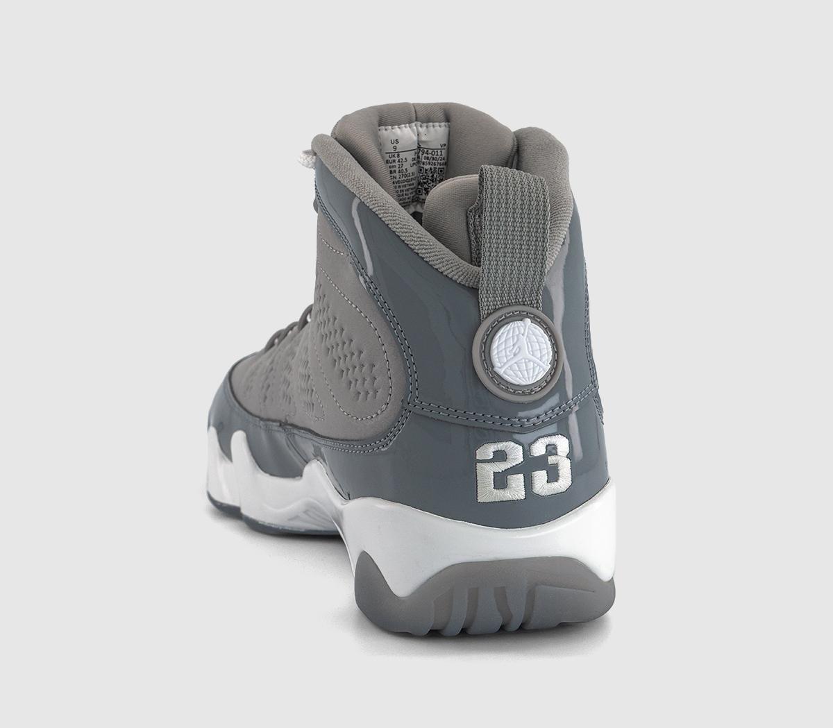 シューズ(男性用) AIR JORDAN 9 RETRO COOL GREY-WHITE 28cm Buy Air Jordan 9 Retro Men's Shoes - Medium Grey/White/Cool
