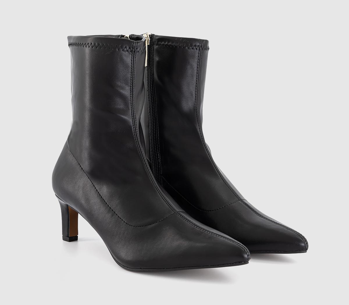 OFFICEAshton Heeled Sock Boots OFFICEAshton Heeled Sock BootsBlack Pu