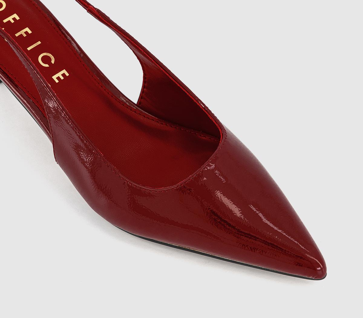 OFFICEMadeira Slingback Kitten HeelsRed Patent