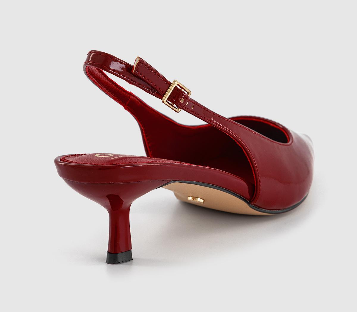 OFFICEMadeira Slingback Kitten HeelsRed Patent