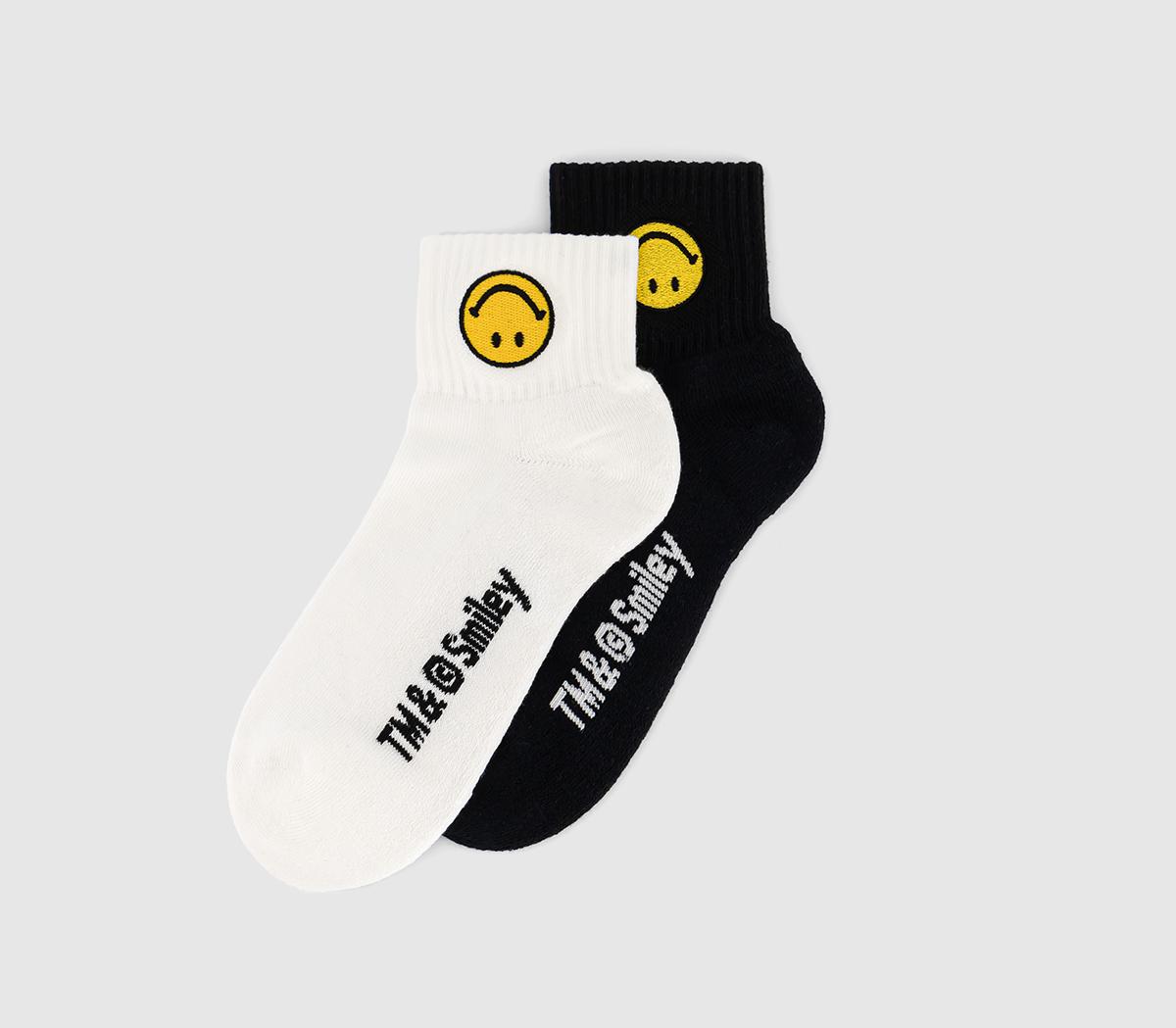 adidasMid Ankle Socks 2-Pack adidasMid Ankle Socks 2-PackWhite Black Smiley