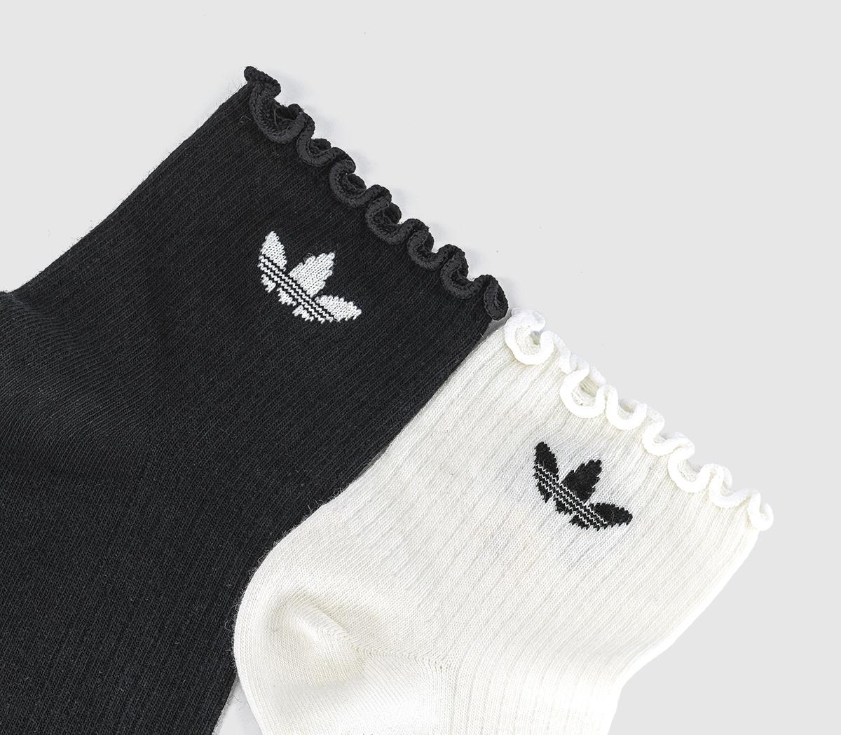 adidasMid Ankle Socks 2pkLiberty Off White Black
