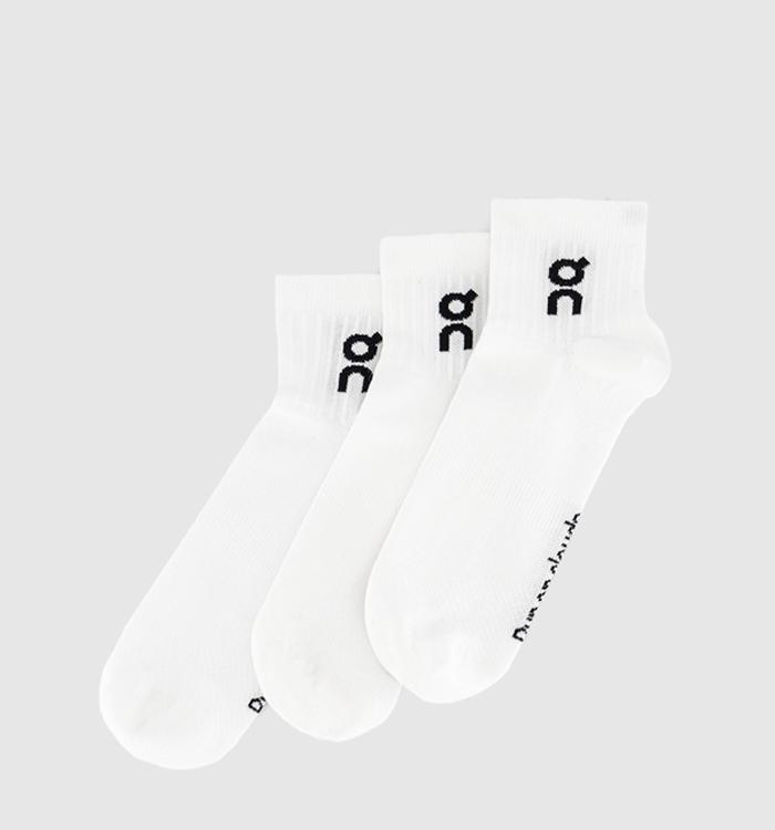 ON Logo Socks Mid 3 Pack White