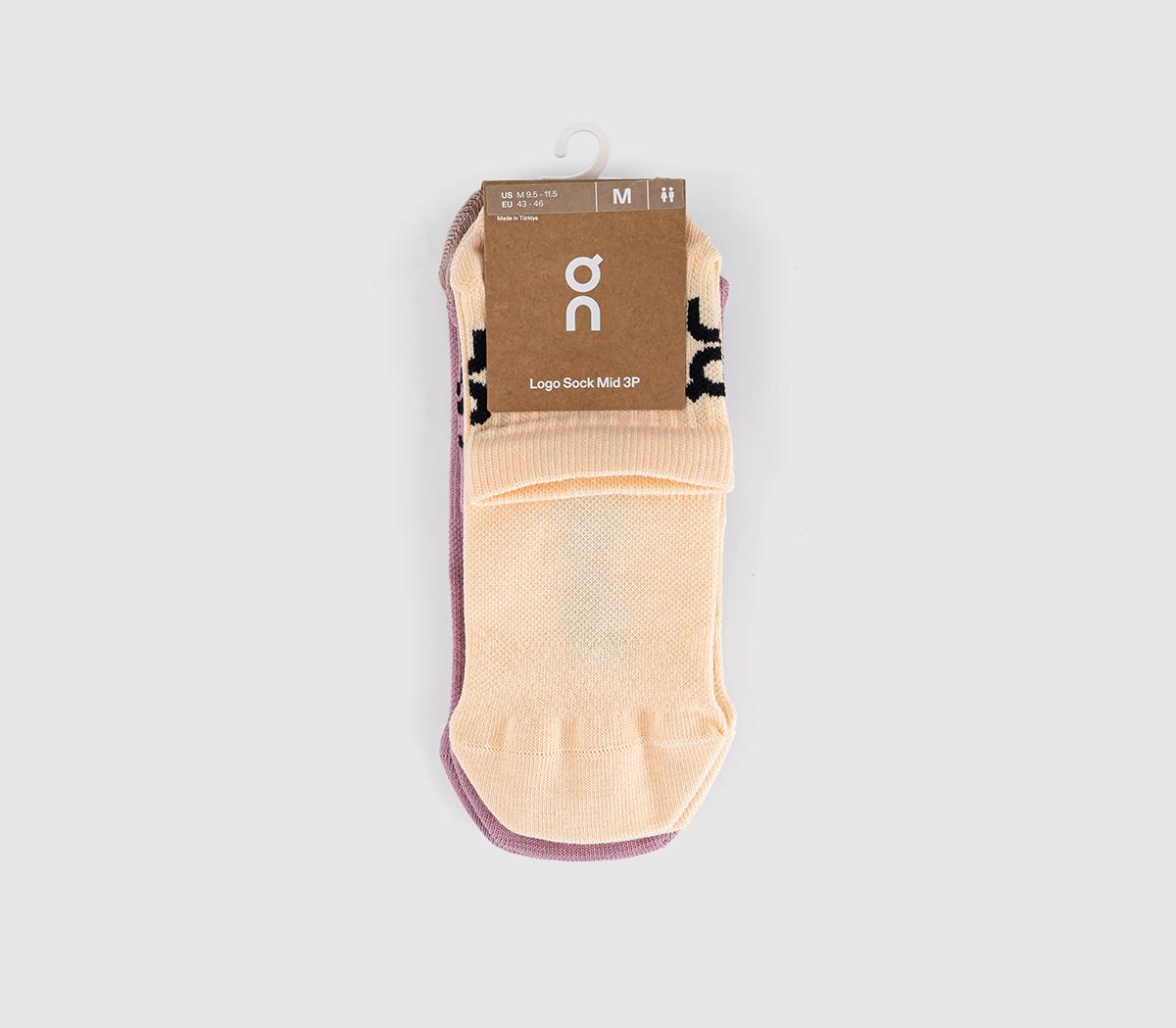 OnLogo Socks Mid 3 PackSherbet Rhodonite