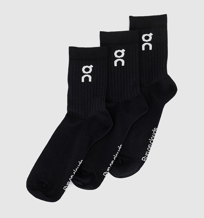 ON Logo Socks High 3 Pack Black