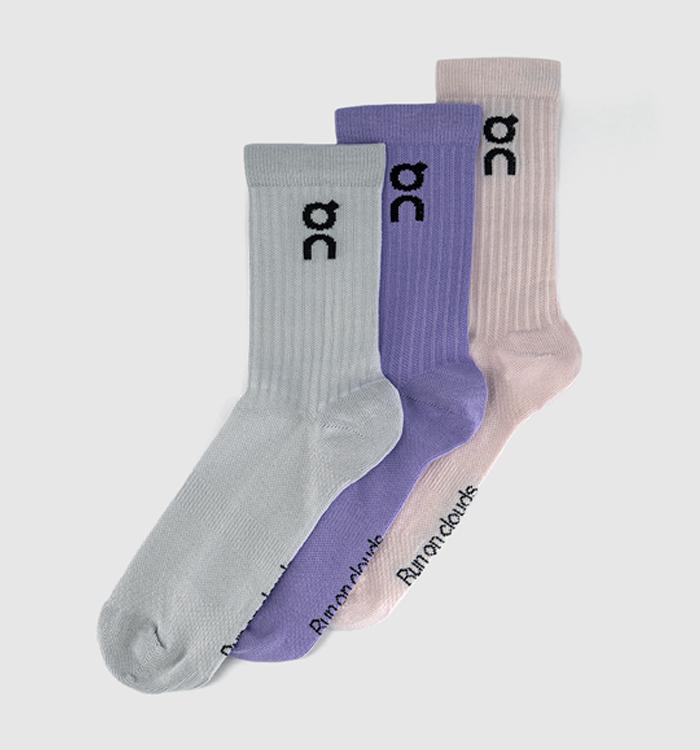ON Logo Socks High 3 Pack Orchid Bloom